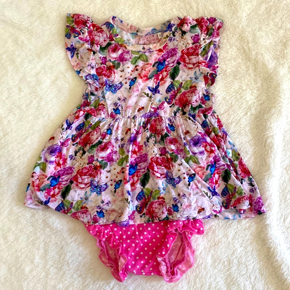 Posh Peanut Vivienne Peplum Bummie Set - 6-12m